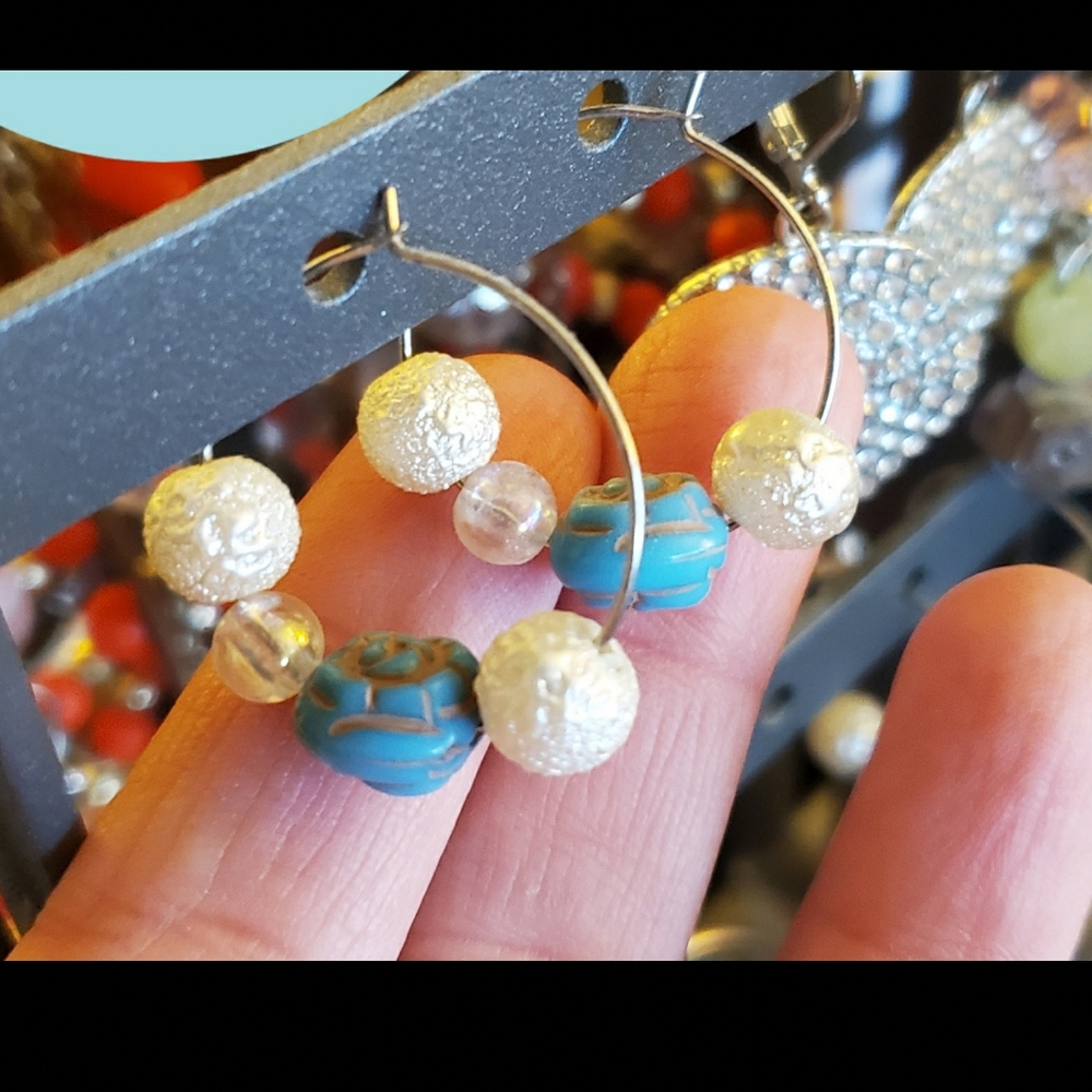 🤩BOGOFREE🤩 Handmade earrings with faux turquoise
